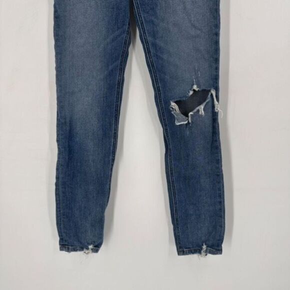 Reformation Hepburn High Rise Jeans Skinny Jeans Distressed Rainier Blue Size 26 - Picture 10 of 13
